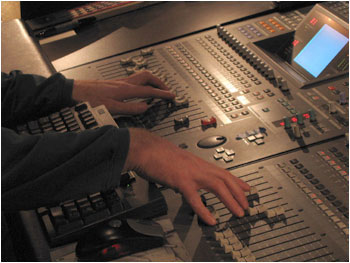 Person using mixing board